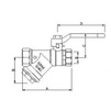 Draft VALTEC Ball valve with integrated filter, steel lever, Rp-Rp, d - 1/2" [Code number: VT.292.N.04]