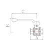 Draft VALTEC Ball valve three-way, L type, Rp-Rp-Rp, d - 3/4" [Code number: VT.360.N.05]