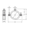 Draft EURO-QUICK Pipe clamp, J type, with highly elastic insert, galvanised, M10/M12, d - 300-310 mm [Артикул: 153924]