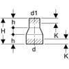 Draft Geberit HDPE Short concentric reducer, d48mm, d1 32mm [Code number: 362.500.16.1]