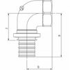 Draft REHAU RAUTITAN RX+ Wall elbow adapter with female thread, d - 16, Rp - 3/4" [Code number: 14563541001 / 456 354 001]