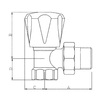 Draft COMPACT VALTEC angled (light) radiator valve, d - 1/2" [Code number: VT.007.LN.04]