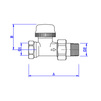 Чертеж Клапан термостатический VALTEC для радиатора, прямой, d - 1/2" [Артикул: VT.032.N.04]
