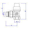 Чертеж Клапан термостатический VALTEC для радиатора, угловой (с доп. уплотнением), d 1/2" [Артикул: VT.031.NR.04]
