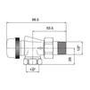 Чертеж Клапан термостатический VALTEC для радиатора, угловой, с осевым управлением, d - 1/2" [Артикул: VT.179.N.04]