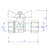 Draft VALTEC Ball valve for pressure gauge, G1 1/2"Rp, G2 1/2"Rp [Code number: VT.807.N.0404]