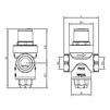 Draft VALTEC Spring piston pressure reducer with pressure gauge, PN16, d - 1/2" [Code number: VT.088.N.0455]