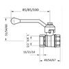 Draft VALTEC Ball valve STANDARD, long handle, female-female, d - 3/4" [Code number: VT.120.G.05]