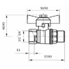 Draft VALTEC Ball valve STANDARD, butterfly handle, female-male, d - 1/2" [Code number: VT.123.G.04]