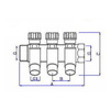 Draft VALTEC Manifold with stop cocks and male connections, 3 outlets, d - 3/4", d1 - 1/2" [Code number: VTc.560.N.0503]
