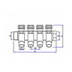 Draft VALTEC Manifold with stop cocks and male connections, 4 outlets, d - 3/4", d1 - 1/2" [Code number: VTc.560.N.0504]