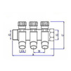 Draft VALTEC Modular manifold with regulation valves, 3 outlets, “euroconus”, d - 1", d1 - 3/4" [Code number: VTc.560.NE.060503]