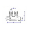 Draft VALTEC Manifold with ball valves, 2 outlets, d - 1", d1 - 1/2" [Code number: VTc.580.N.0602]