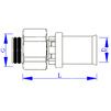 Draft VALTEC Euroconus crimp fitting for multilayer pipes (crimp-fitting with coupling nut), d - 16(2,0), d1 - 1/2" [Code number: VTc.712.N.1604]