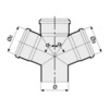 Чертеж Крестовина 45° СИНИКОН Rain Flow, d - 110, d1 - 110, d2 - 110, ПП (Valsir TRIPLUS) [Артикул: 506016.F]