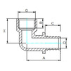 Draft VALTEC Slip elbow with passage to internal thread, d - 16(2,2), d1 - 1/2" [Code number: VTm.452.G.001604]
