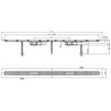 Draft Hutterer & Lechner Flat stainless steel shower channel for installation in the surface, incl. 2 drains DN50, lot cover, but without cover, horizontal, installation lenght 1500mm [Code number: HL 50FF.0/150]