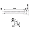 Draft Hauraton DACHFIX STEEL 135 Channel, type 100, height adjustable, stainless steel, 1000x135x114 - 149 mm (price on request) [Code number: 65163]