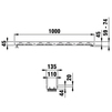 Draft Hauraton DACHFIX STEEL 135 Channel, type 45, height adjustable, stainless steel, 1000x135x59 - 74 mm (price on request) [Code number: 65113]