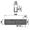 Чертеж Комбинированный канал Hauraton SPORTFIX PRO 100, тип 020, с решеткой GUGI из PA-GF, MW 15/25, черная, в сборе, 1000x160x250 мм (цена по запросу) [Артикул: 7513]