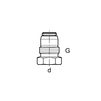 Чертеж Соединение резьбовое Geberit Mepla с цанговым кольцом, с наружной резьбой, для подключения к клапанам радиатора Danfoss, d 16мм, G 1/2" [Артикул: 641.513.00.1]