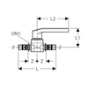 Draft Geberit Mepla Ball valve with actuator lever, gunmetal CC499K, d 20mm [Code number: 602.020.00.2]