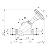 Draft VIEGA Easytop Inox Slanted seat valve (free-​flow valve), SC-Contur, d 42 [Code number: 757908]