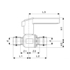 Draft VIEGA Easytop Ball valve, SC-Contur, stainless steel, d 15 [Code number: 554729]