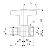 Draft VIEGA Easytop Ball valve, actuation lever T-​form, SC-Contur, bronze, d 18, Rp 1/2" [Code number: 746766]