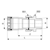 Draft VIEGA Megapress Adapter union, non-​alloyed steel, SC-Contur, DN40, d 1 1/2" [Code number: 747800]