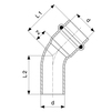 Draft VIEGA Prestabo Labs Free Elbow 45˚, with plain end, galvanised steel, d 18 [Code number: 716011]