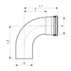 Draft VIEGA Prestabo Labs Free XL Elbow 90˚, galvanised steel, with plain end, d 88,9 [Code number: 715861]