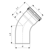 Draft VIEGA Prestabo Elbow 45° with plain end, d 76,1 [Code number: 597696]