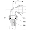 Draft VIEGA Gunmetal fittings Screw fitting, angled, flat sealing, male thread/female thread, Rp 1 1/2", R 1 1/2" [Code number: 348700]