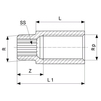 Draft VIEGA Gunmetal fittings Extension, length 50 мм, d 1" 1/4 [Code number: 440534]