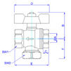Draft VALTEC Ball valve with filter, female-female, d - 3/4" [Code number: S.3161.05]