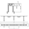 Draft Hutterer & Lechner Extremly flat stainless steel shower channel for installation in the surface incl. drain, fixing material and lot cover, but without cover, horizontal. Installation length 1400mm, DN 50 [Code number: HL 50FU.0/140]