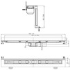 Draft Hutterer & Lechner Flat stainless steel shower channel with removable siphon cartridge(h = 30 mm), without cover, horizontal, length 1000 mm, DN 50 [Code number: HL 50WF.0/100]