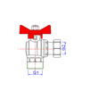 Draft VALTEC Ball valve BASE, angular, with union nut, female/male (short), d - 3/4" [Code number: VT.267.NS.0505]