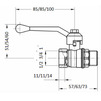 Draft VALTEC Ball valve STANDARD, long handle, d - 1/2", female-male (PN40) [Code number: VT.121.GN.04]