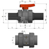 Draft [TEMPORARILY NOT SUPPLIED] - EFFAST Ball Valve–Industrial with HDPE spigots for electrofusion of butt weld, EPDM, d 20 [Code number: 4w0154 / BDRBK1P0200]