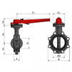 Draft EFFAST Butterfly valve, FPM, ProFlow "Serie P", d 110 [Code number: 4w0094 / FDRPFP110V.CR]