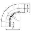 Draft EFFAST Bend 90° short radius plain, d 20 [Code number: 4w0518 / RDRCUD0200]