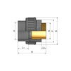 Draft (TEMPORARILY NOT SUPPLIED) - EFFAST Union with male brass insert, d 20, R 1/2" [Code number: 4w0275 / RGRBND020B.N]