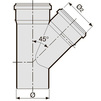 Draft SINICON Standard T-piece 45°, PP, d - 75, d1 - 50 (Certus) [Code number: 510019CR]