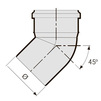 Draft SINIKON Standart Bend 45°, PP, d - 75 (Certus) [Code number: 504041CR]