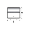 Draft COMER Glue coupling, PVC-U, PN 16, d 16 [Code number: SO100160PVC]