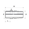 Draft COMER Hose adapter, for glue, d - 12, PVC-U, PN 16 [Code number: HN600120PVC]