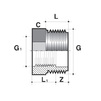 Draft COMER Adapter ring threaded, d - 1 1/4"R, d1 - 1"Rp, PVC-U, PN 16 [Code number: RB91040DPVC]
