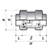 Чертеж Клапан COMER воздухоотводный, НПВХ с муфтовым окончанием, уплотнение EPDM, d - 20 (Италия) [Артикул: ARV10020PVC]